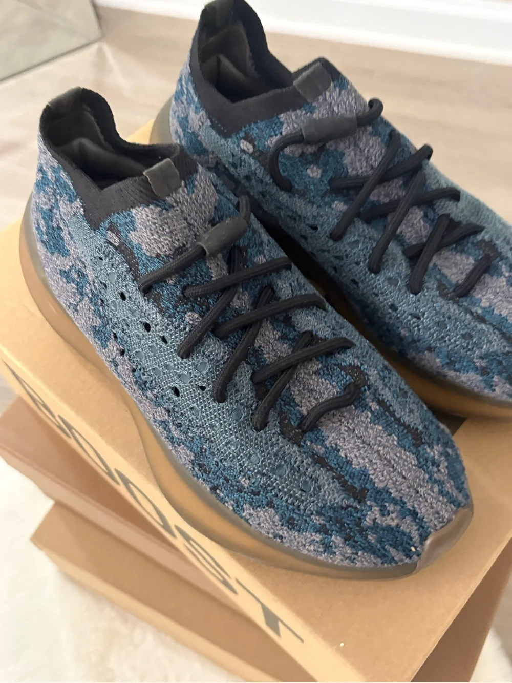 adidas Yeezy Boost 380 Blue Knit Sneakers